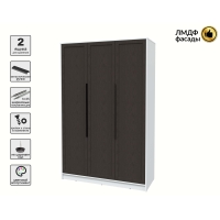 Шкаф распашной Тренд КТ-Ш3 (Белый платинум ЛДСП/ Дуб английский ЛМДФ) Ш1360 В2128 Г547